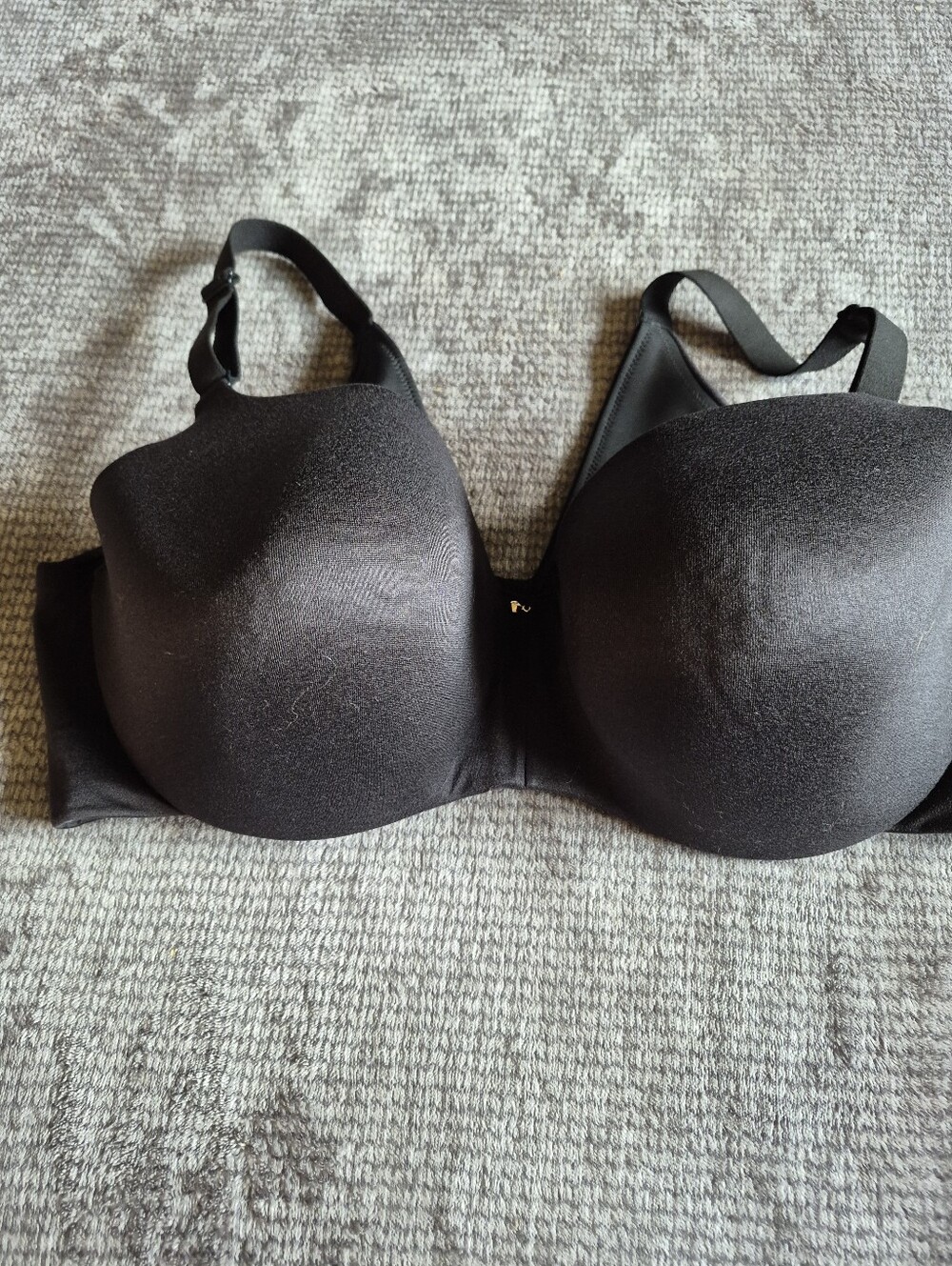 Cacique 40DD Lightly Lined Balconette Underwire Bra Black Adjustable Straps